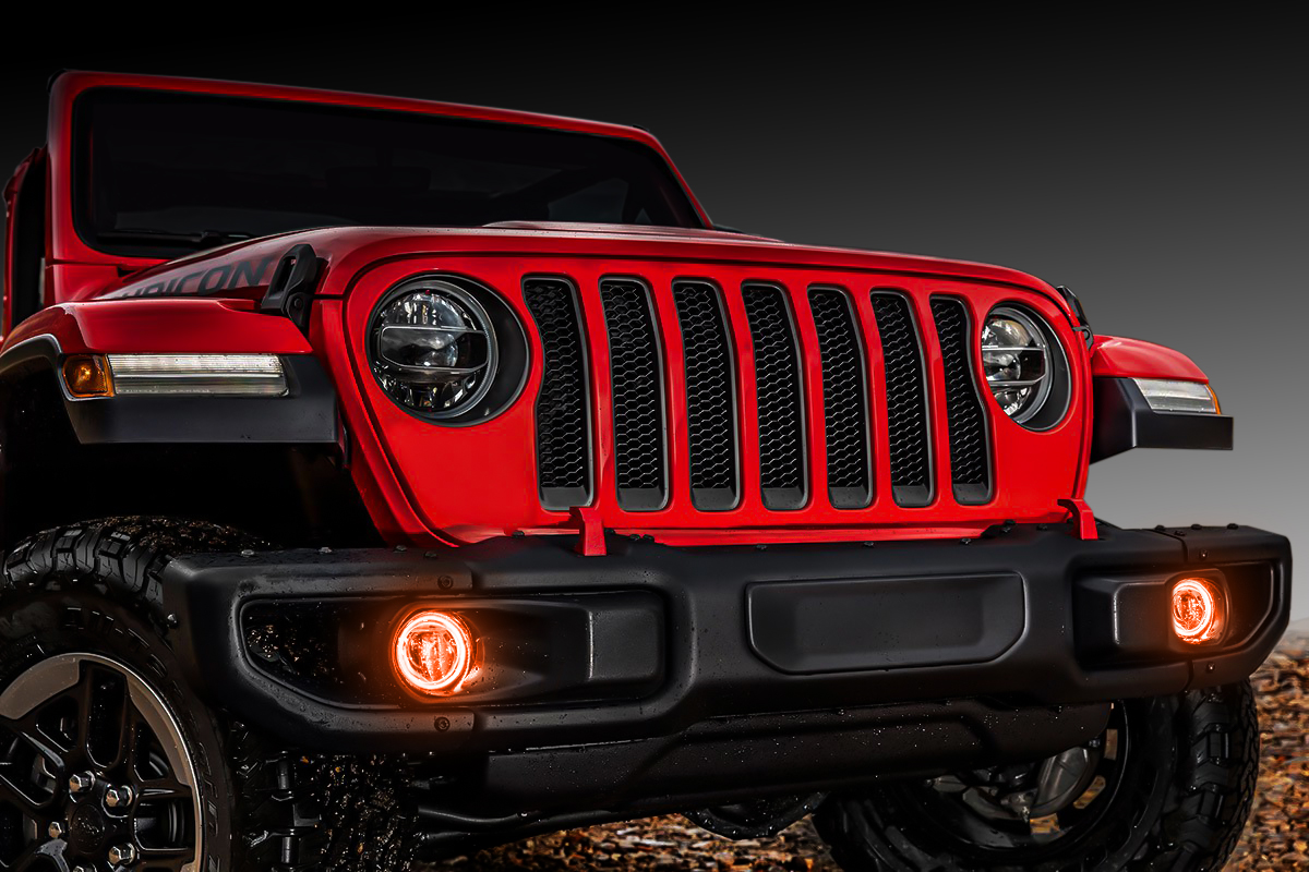 1215-005 - Jeep Wrangler JL/Gladiator JT LED Surface Mount Fog Light Halo Kit
